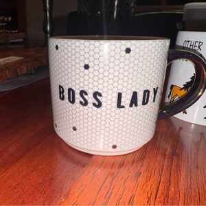 Boss Lady Ceramic Coffee Mug - White with Black Text